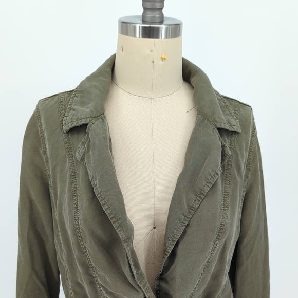 30135 Lucky Brand Military Jacket Olive Green size XSmall casual army retro - Picture 3 of 8